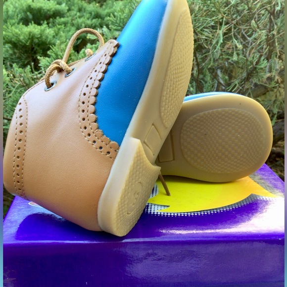 Piulin* 18-24(8) BABY’S Boys Leather lace-up ankle Bootie in yellow mustard, NWT - Picture 4 of 7